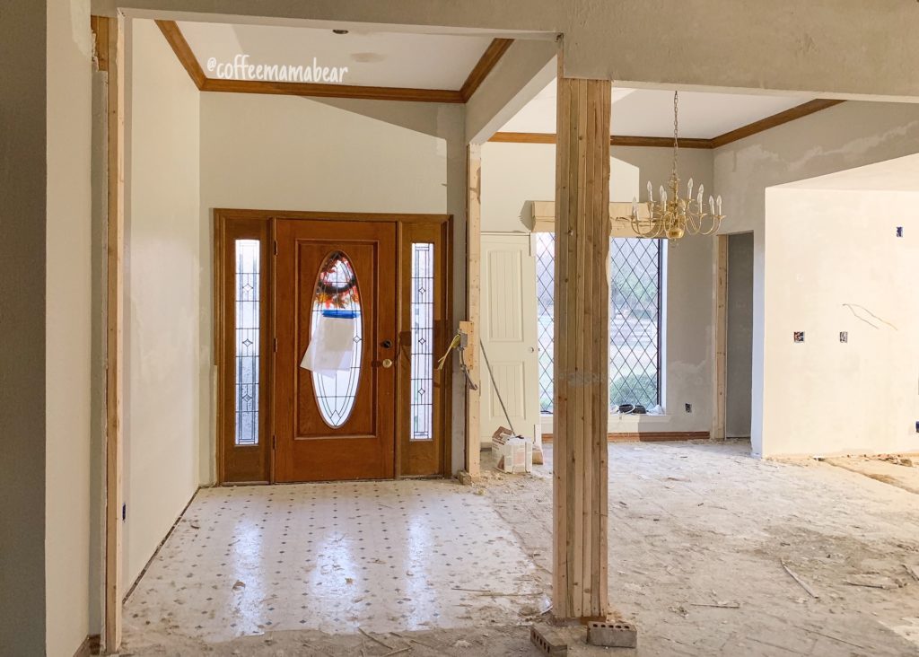 The foyer during the renovation process.